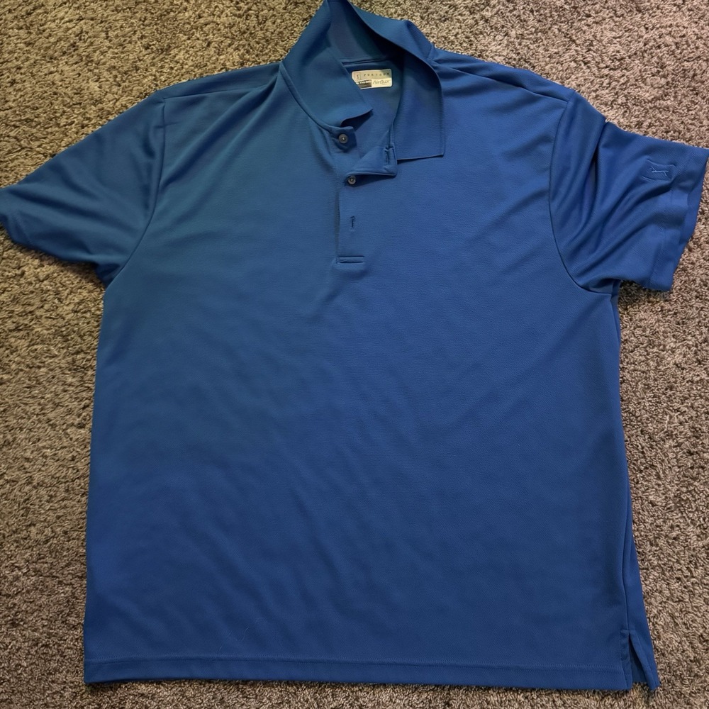 Men's Perry Ellis PGA Tour Airflux Short Sleeve Royal Blue Golf Shirt Sz 2X